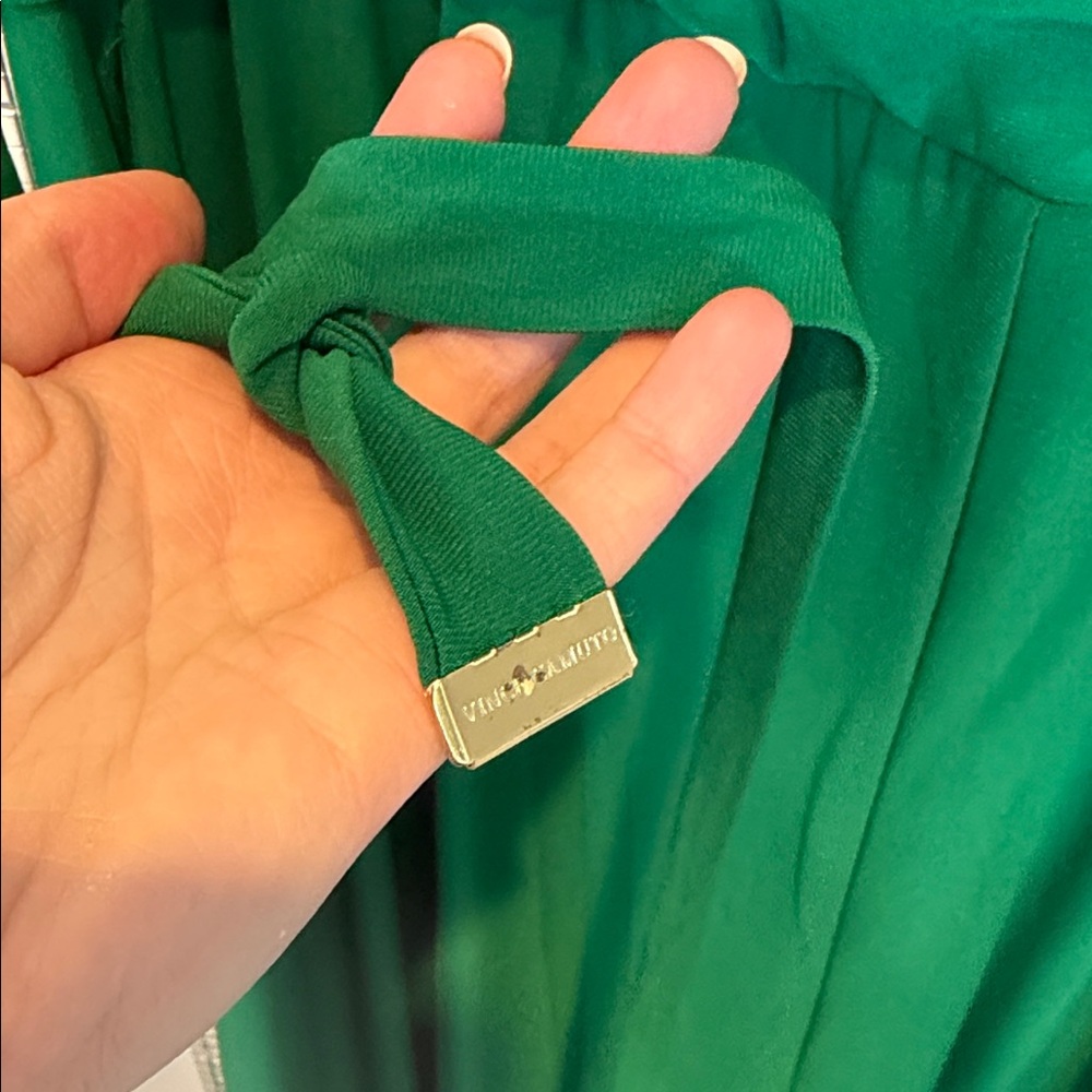 Vince Camuto Sleeveless Emerald Green Wrap Maxi Dress with Pockets & Belt - Picture 3 of 4